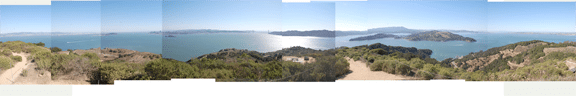 Panoramic picture from the top of Angel Island