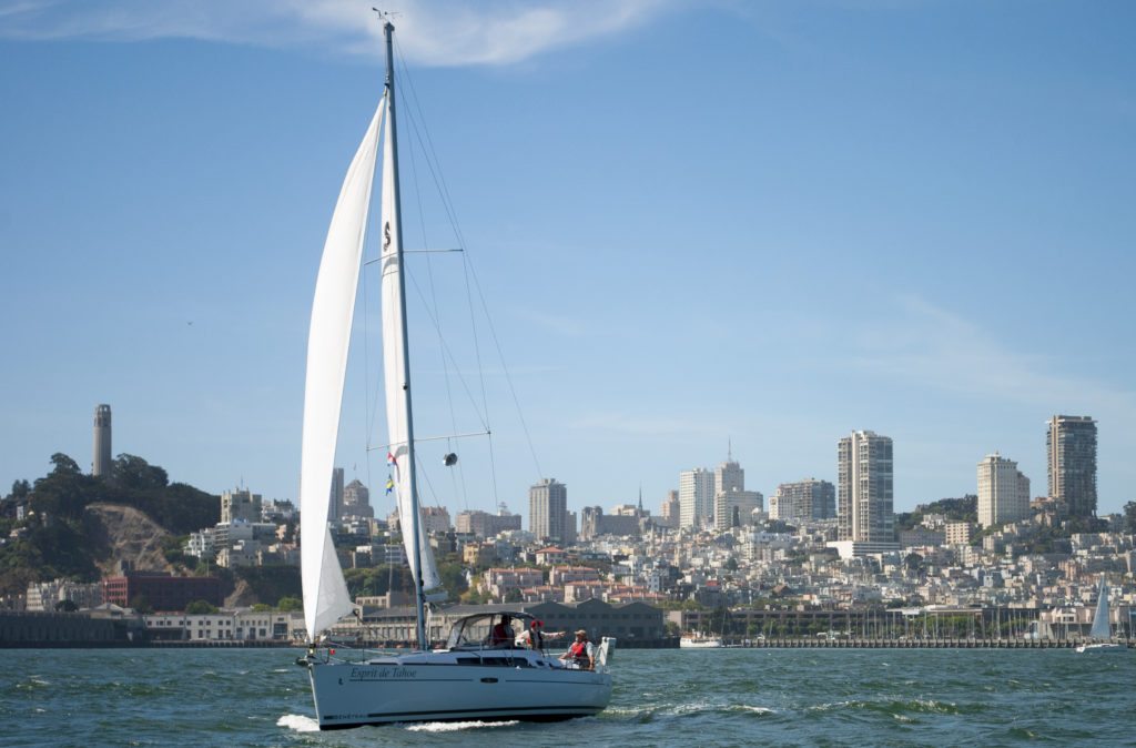 Esprit de Tahoe Sailing past SF